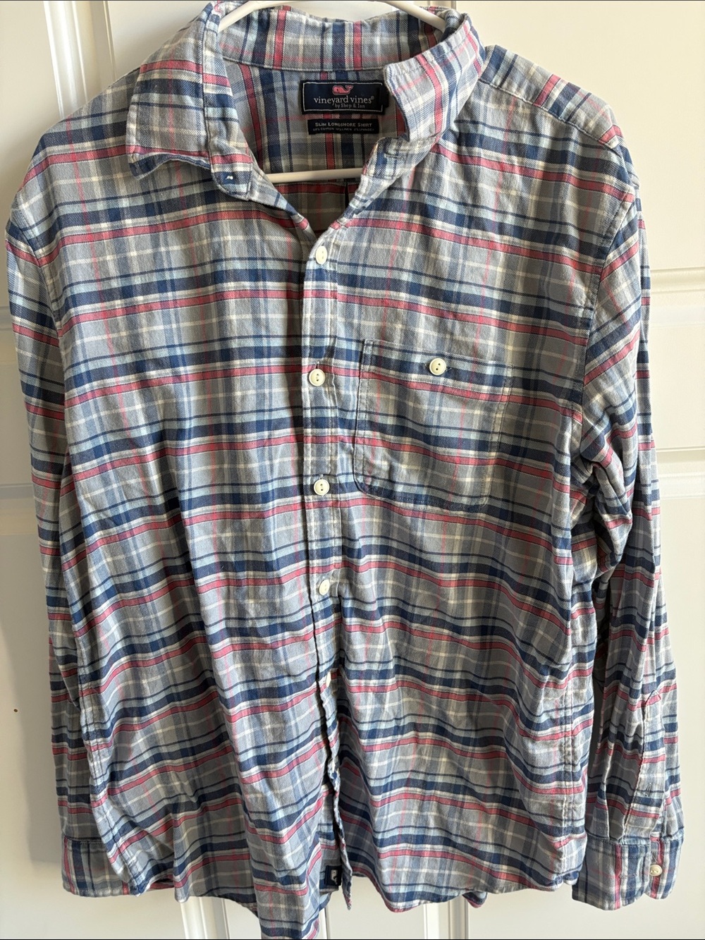 Vineyard Vines Men's Plaid Button-Down Shirt in Blue, pink & White